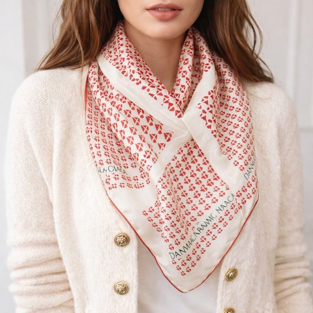 Vintage‎ Deco Red broken heart scarf